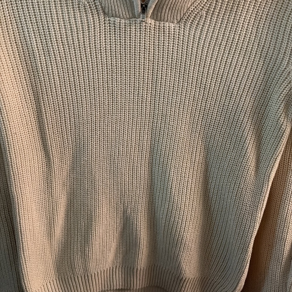 H&M Boys White Quarter Zip Sweater US 8/10 - Picture 4 of 6